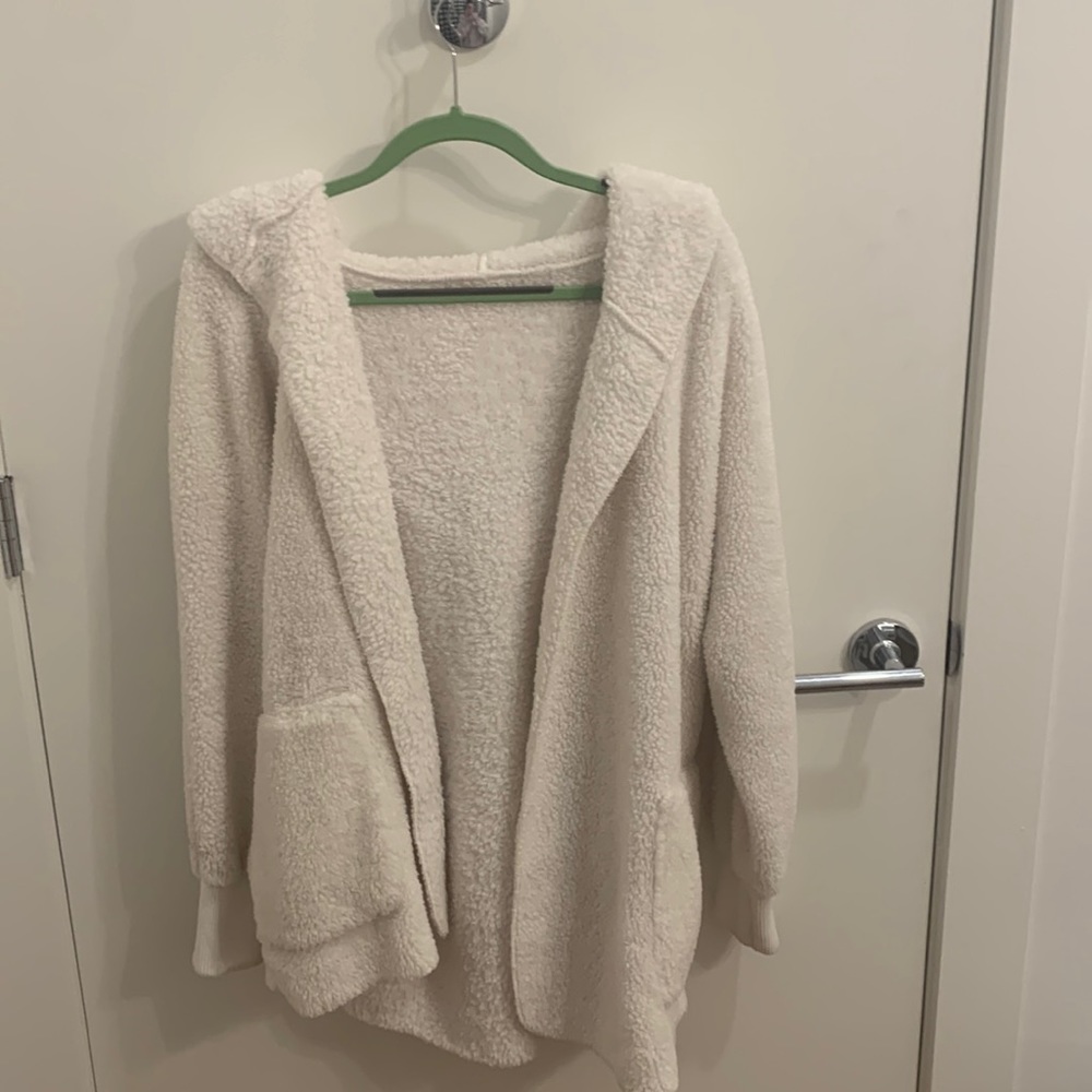 White plush teddy coat